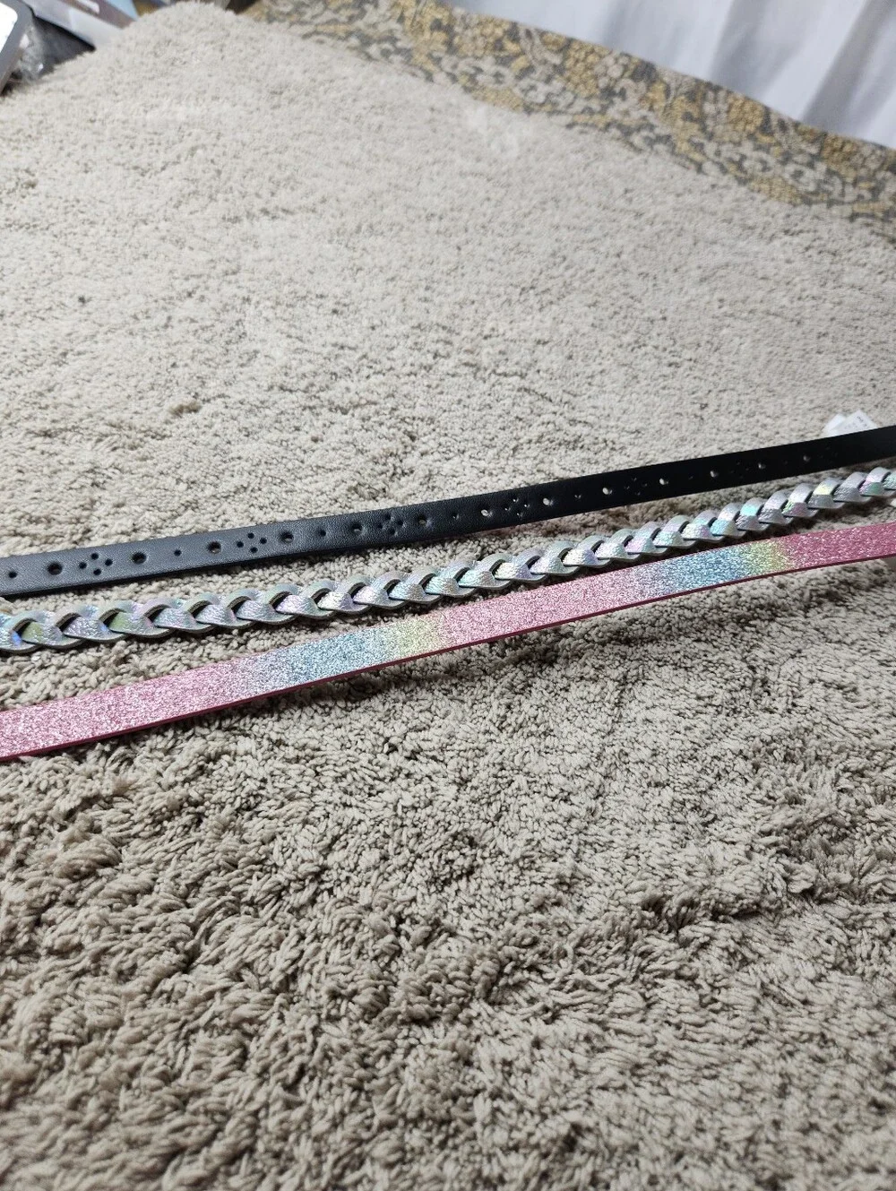 Girls' 3pk Rainbow Belt Set - Cat & Jack S: Adjustable Skinny Belts with Buckle